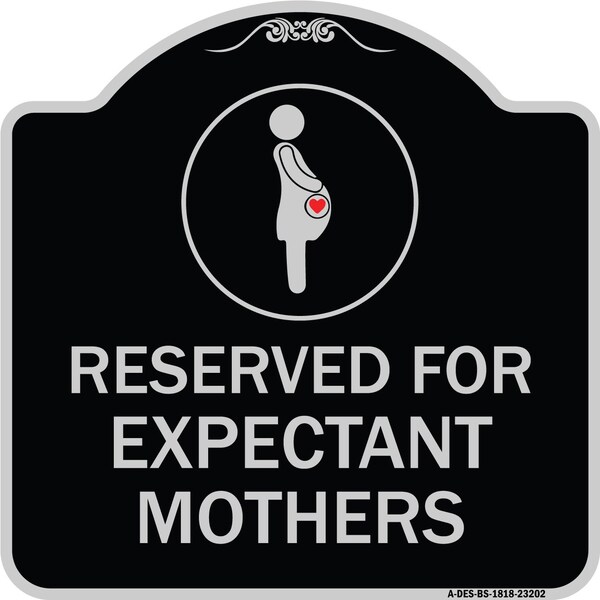 Signmission Reserved for Expectant Mothers W/ Graphic Heavy-Gauge Aluminum Sign, 18" L, 18" H, BS-1818-23202 A-DES-BS-1818-23202 - main